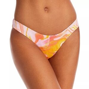 Aqua Women's Swirl Print Basic Bikini Bottom Small